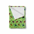 thumbnail image 2 of Ladybug Soft Flannel Fleece Throw Blanket, Little Bugs for Luck Wish Totem Leaves Nature Eco Girls Kids Children, Cozy Plush for Indoor and Outdoor Use, 70" x 90", Multicolor, by Ambesonne, 2 of 6