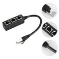 thumbnail image 3 of MasteelfCA RJ45 Ethernet Cable Adapter Splitter 1 Male to 3 Female Port LAN Network Plug 3 in 1 Adapter NetWork Accessories Splitter (Black, Random Interface Style), 3 of 7