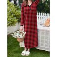 thumbnail image 7 of Avidlove Women's Plaid Long Sleeve Nightgown Christmas Long Sleepshirts Henley Sleep Dress Full Length Sleepwear, 7 of 7