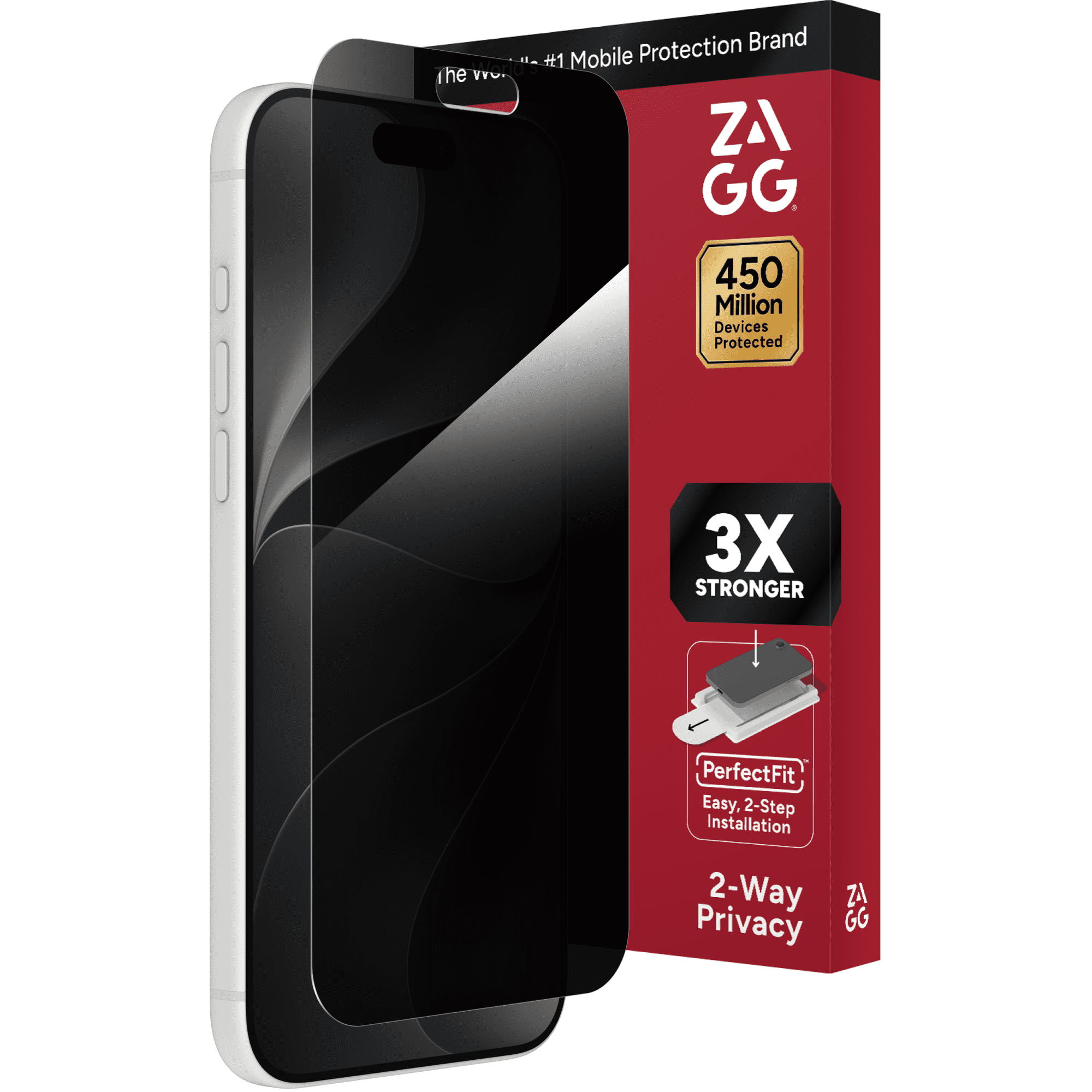 ZAGG InvisibleShield – Apple iPhone 18 Pro Max Glass Shield Privacy Screen Protector, PerfectFit™ Installation, 3x Stronger Glass, Impact & Scratch Protection