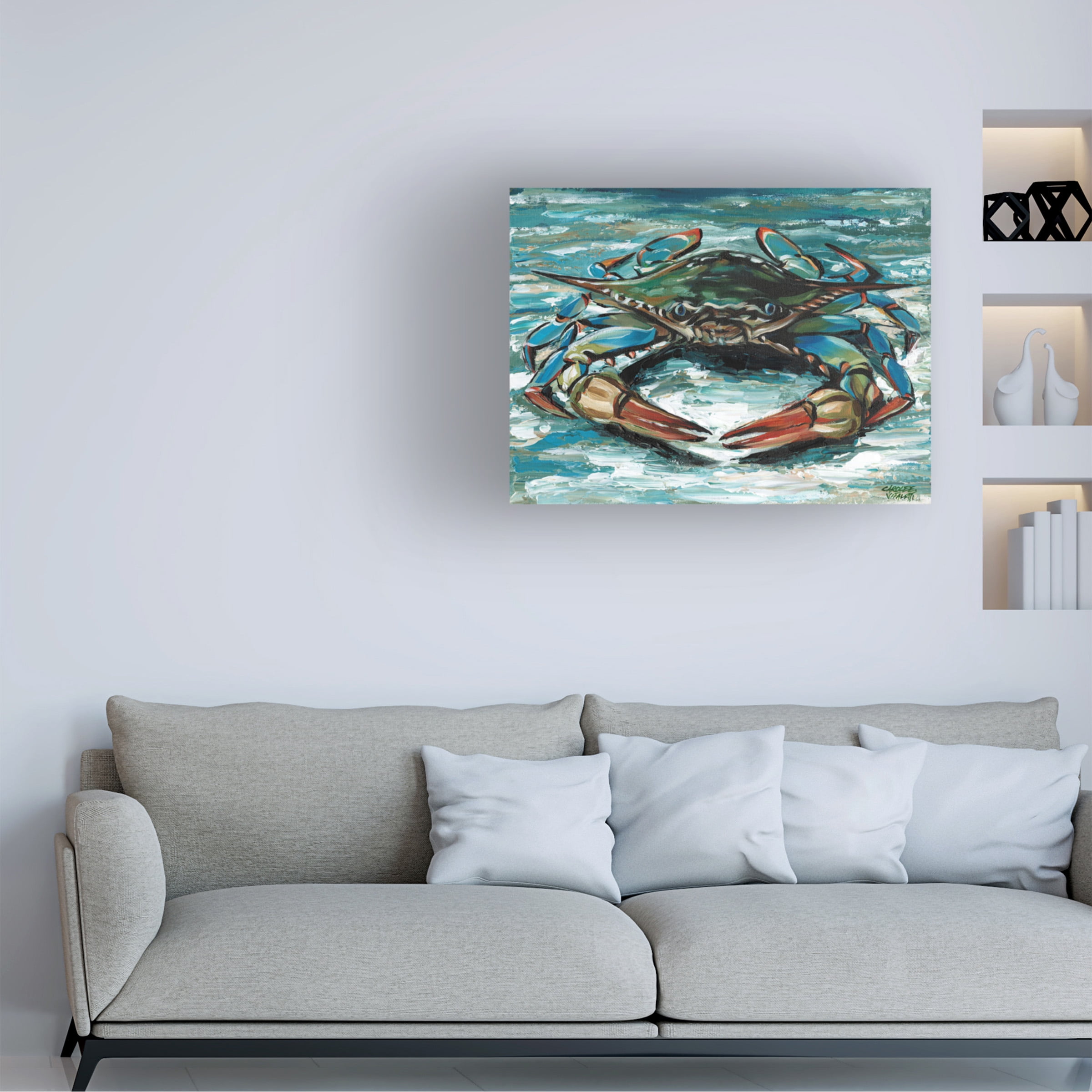 Carolee Vitaletti 'Blue Palette Crab II' Canvas Art
