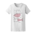 thumbnail image 1 of Funny Cartoon Cat Mermaid T-Shirt Women -Image by Shutterstock, Female x-Large, 1 of 2