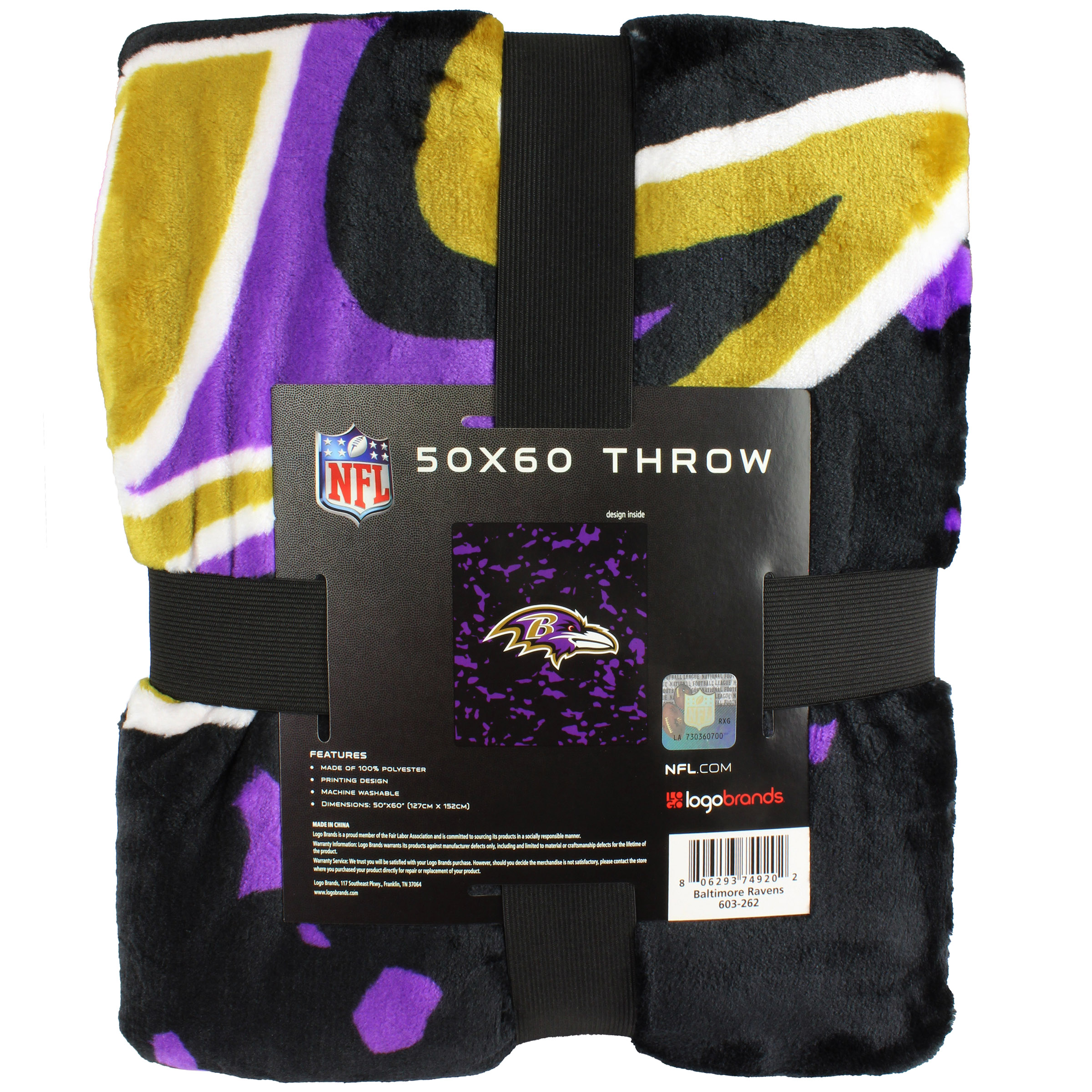 Baltimore Ravens 50" x 60" Teen Adult Unisex Comfy Throw Blanket - image 3 of 5