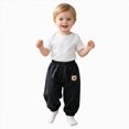 thumbnail image 3 of 2-3T 3 Pack Toddler Boys Pants Toddler Boys Clothes Kids Boys Sweatpants Cute Casual Elastic Waist Joggers Athletic Pants Size 6M-4T,Black, 3 of 8