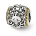 thumbnail image 1 of Solid 925 Sterling Silver Crystals from Swarovski CZ Cubic Zirconia Reindeer Bead Small Charm Tiny Pendant - 10mm x 10mm, 1 of 4