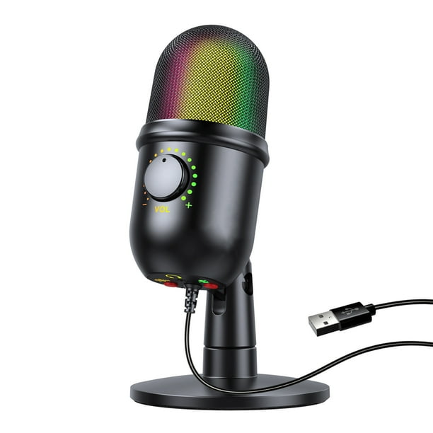 RGB Condenser Microphone Cardioid USB Mic with Colorful Effect One