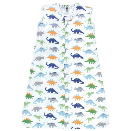 Hudson Baby Unisex Baby Cotton Sleeveless Wearable Sleeping Bag, Sack, Blanket, Dinosaurs, 0-6 Months