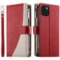 thumbnail image 1 of Funda cartera GANGXUN para iPhone 15 Plus , cuero PU con tarjetero, cremallera, correa de mano, soporte y protección 815°, 1 of 6