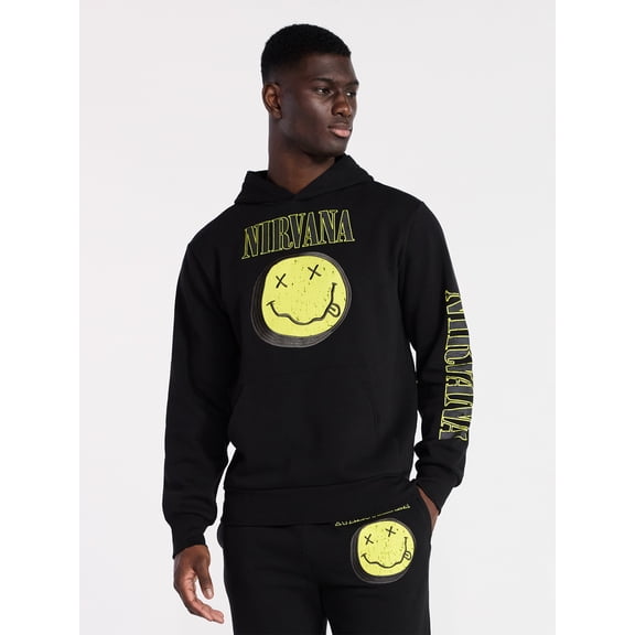 Nirvana Men's Smile Hoodie with Long Sleeves, Sizes XS-3XL