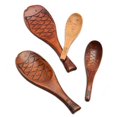 thumbnail image 4 of Pala de madera para wok, cuchara para cocinar, antiadherente, de madera, larga, para arroz, cocina, grande, forma de pez Nanmu, 4 of 4