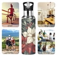 thumbnail image 7 of Yayeee 33oz Insulated Water Bottle Double Wall Stainless Steel with Flip Straw Lid, White Christmas Leaves, 7 of 7