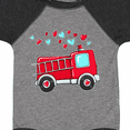thumbnail image 4 of Inktastic Valentine Fire Truck with Hearts Boys or Girls Baby Bodysuit, 4 of 5