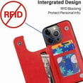 thumbnail image 3 of Dteck for iPhone 13 Pro Max Wallet Case with Card Holder, Butterfly Flower Embossed Faux Leather Kickstand Card Slots Case, Handmade Shockproof Protective Slim Soft Flip Phone Case 2021 6.7", Red, 3 of 6