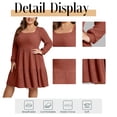 thumbnail image 6 of Cuteduck Women's Plus Size Fall Sweater Dress Long Sleeve Babydoll Dresses with Pocket, 1X-5X, 6 of 10