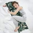 thumbnail image 3 of Botanical Sage Green Leaves Floral Art Pattern Body Pillow Cover/Case 20-Inch X 54-Inch Full Body Pillow Cover Natural Greenery Body Pillow Case with Hidden Zipper Closure For Bed Couch Home Gift, 3 of 6