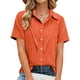 thumbnail image 3 of Camisas de Manga Larga para las Mujeres Suelto Ajuste Solapa Botón de Manga Corta Blusa de Túnica, Suaves Camisas de Manga Larga para las Mujeres Bajo Scrubs Desgaste de Verano Casual, 3 of 7