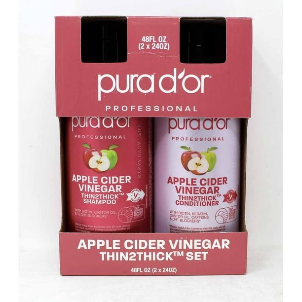 Pura D'Or Apple Cider Vinegar Thin2Thick Shampoo & Conditioner Set