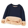 thumbnail image 2 of Tdoqot Boys Pullover Sweatshirt Fleece Lined- Long Sleeve Warm Thick Crewneck Casual Kids Fall Winter Clothes Dark Blue Size 14, 2 of 6