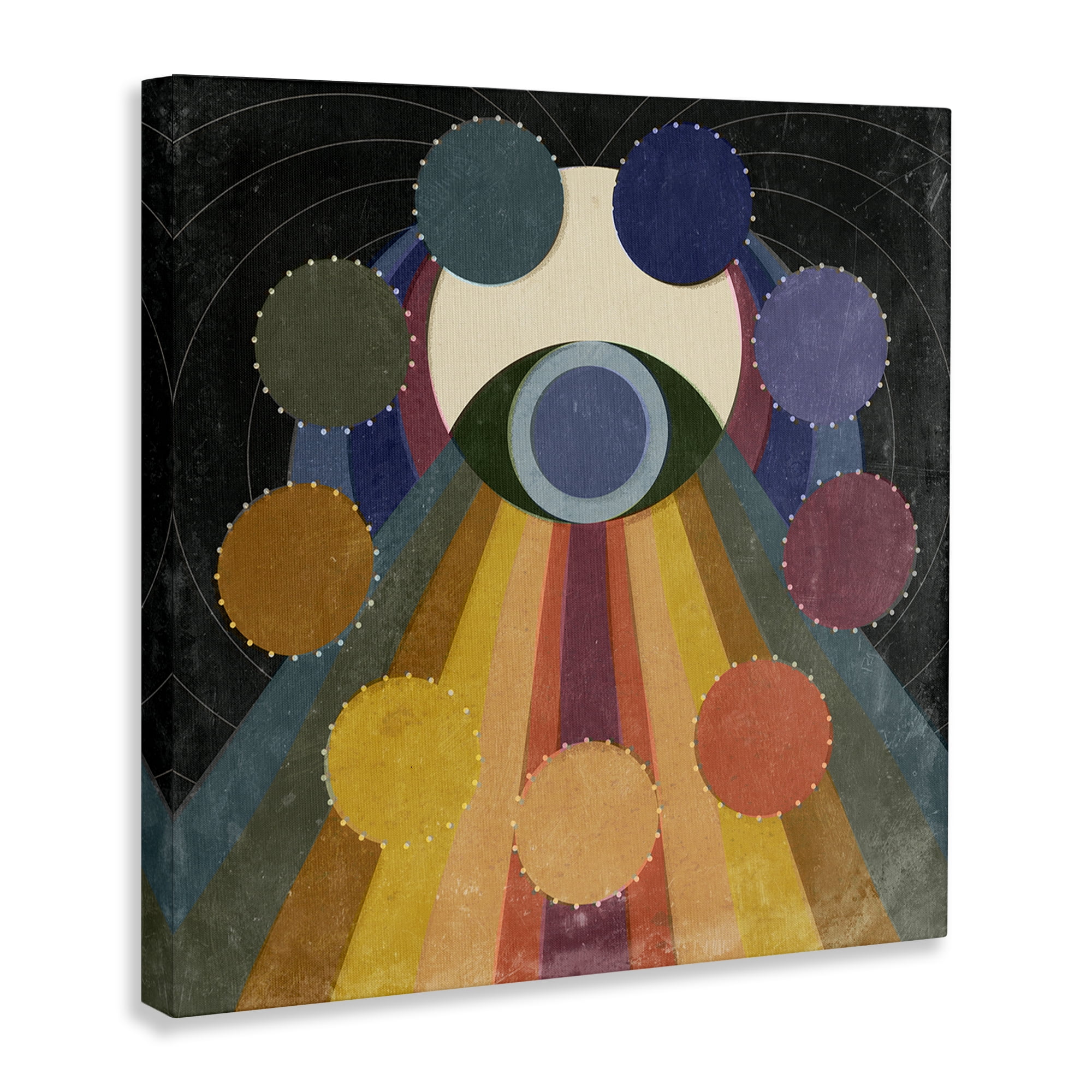 Stupell Industries Eye with Circles Pattern Abstract Painting Wrapped Canvas Art Print Wall Art, 36 x 36