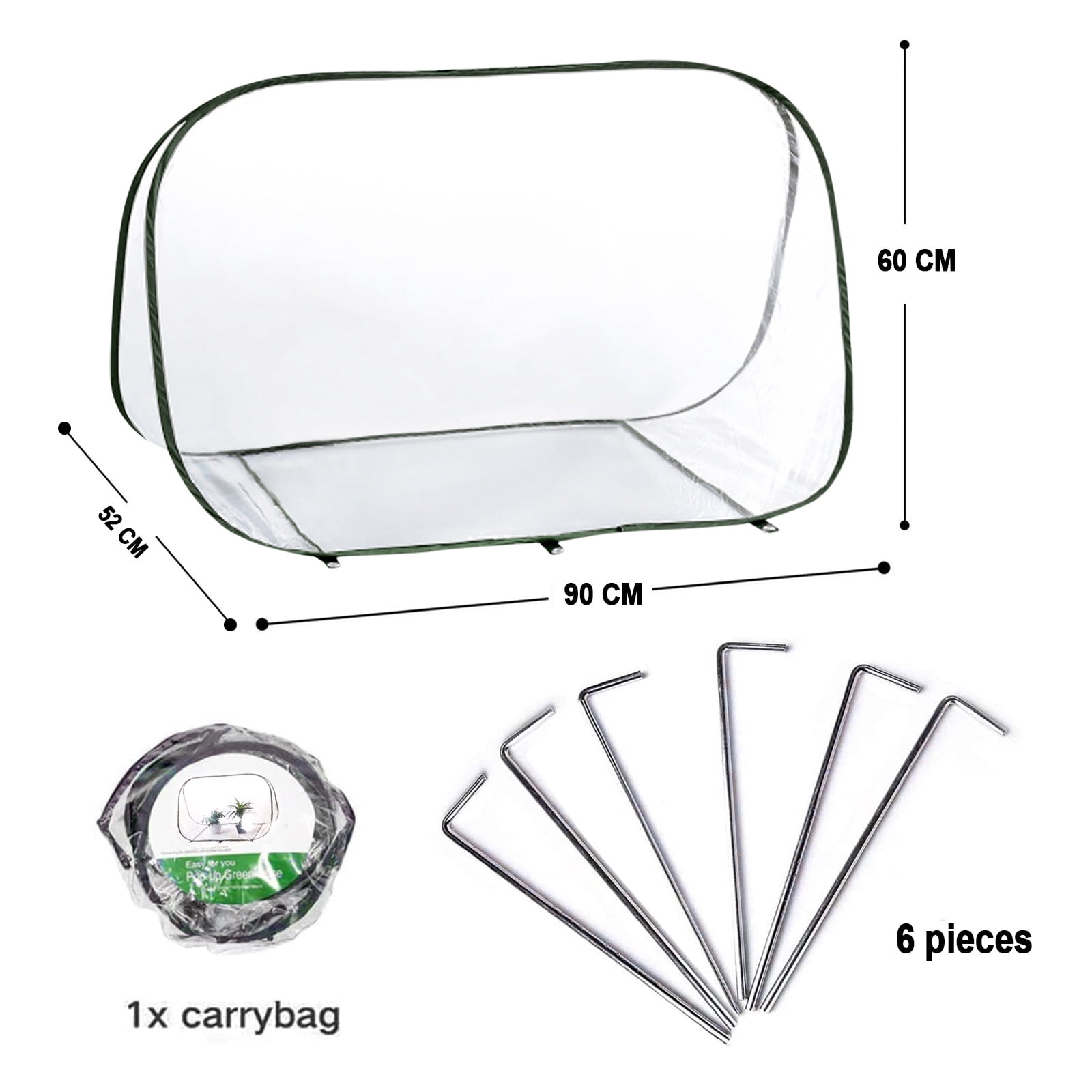 SPOORYYO Pop-Up Mini Greenhouse for Plant Overwintering with Foldable Design and Zippered Sliding Window for Easy Access and Ventilation