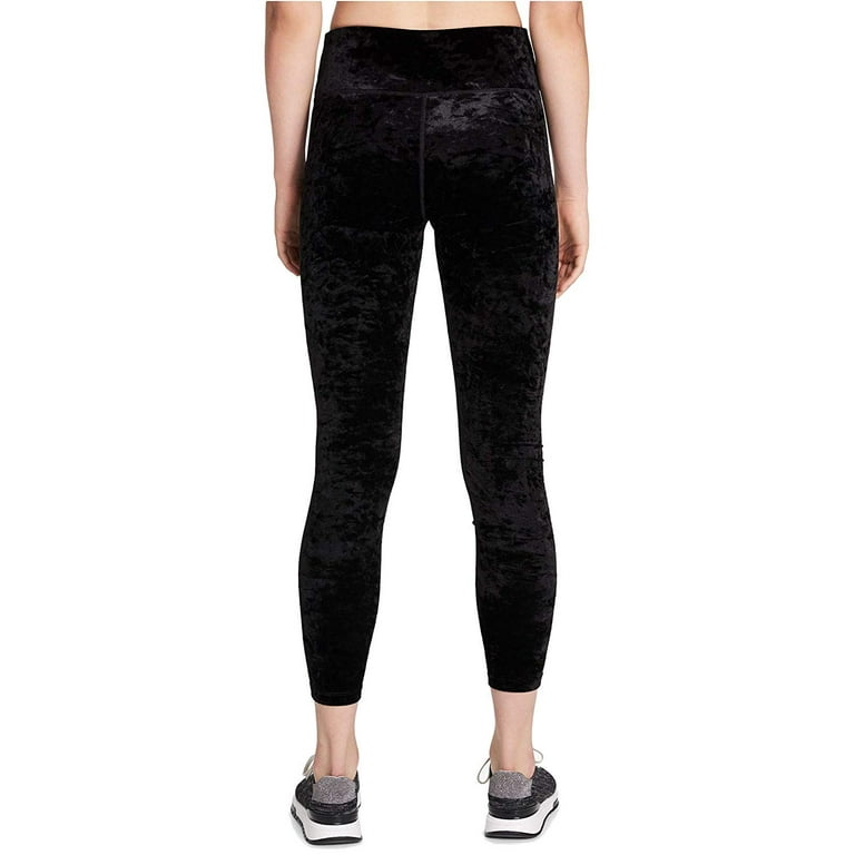 Calvin Klein Womens Performance Crushed Velvet Cropped Legging Size X-Small  Color Black 