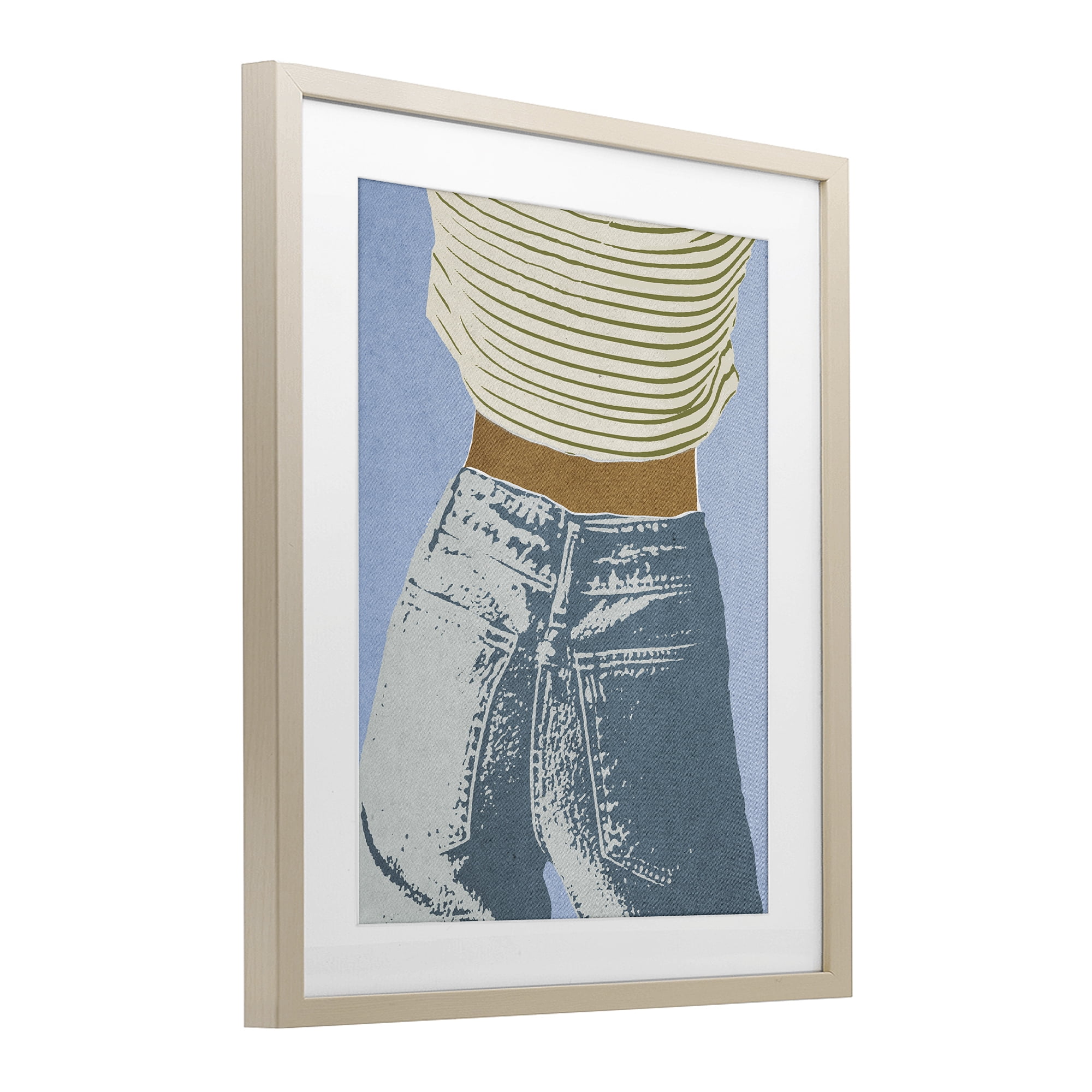 Stupell Industries Vintage Jeans & Tee Birch Framed Print Under Glass, design by Victoria Barnes