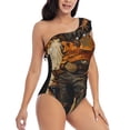 thumbnail image 3 of Honeii Vintage Style Elk for women's one-piece swimsuit featuring a chic one-shoulder design experience elegance and style in the water-Medium, 3 of 6