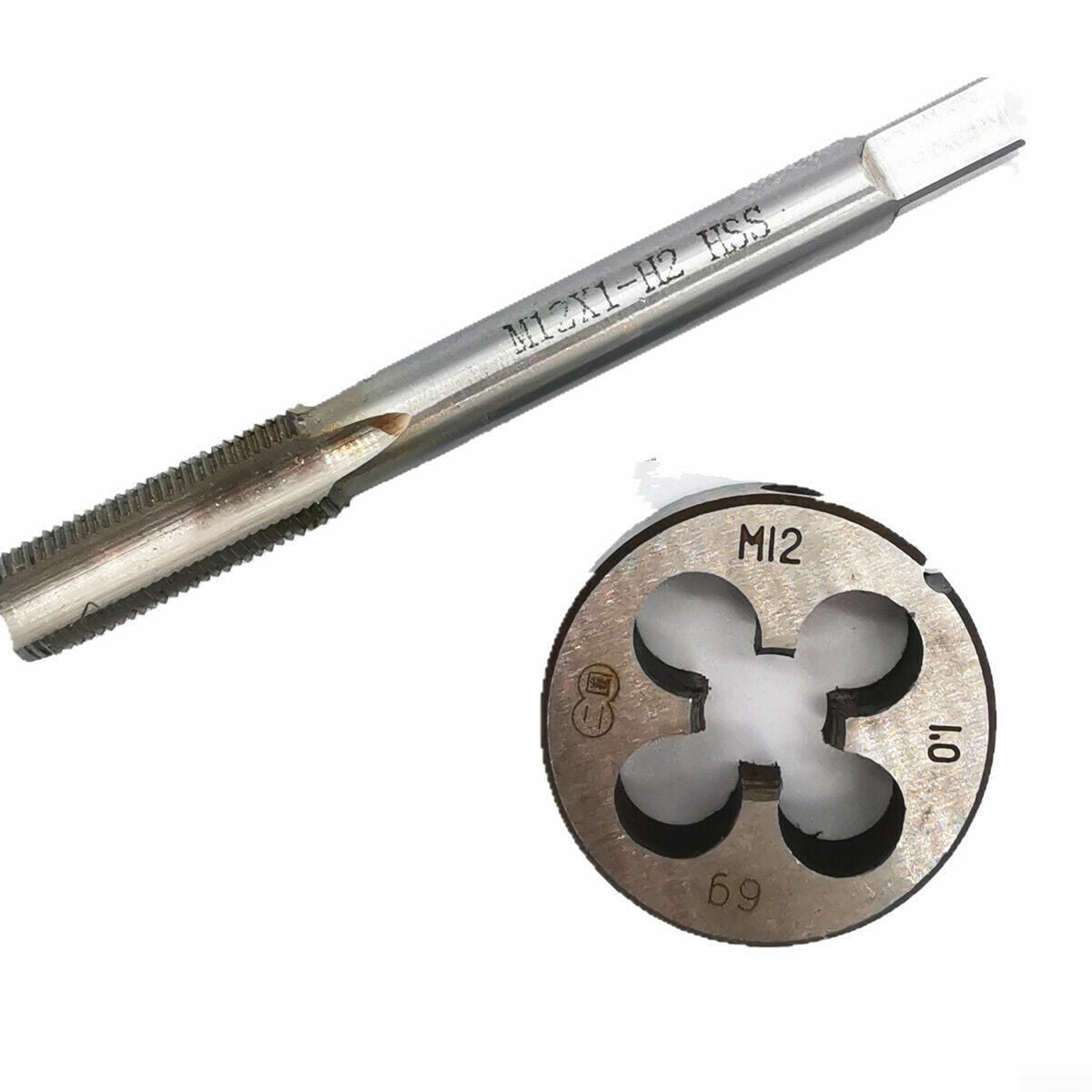1pc HSS Machine M11 X 1.5mm Plug Tap and 1pc M11 X 1.5mm Die Threading Tool 