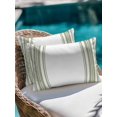 thumbnail image 3 of Outdoor Pillows Waterproof, Sage Green Striped Throw Pillows with Inserts Included, Stripes Farmhouse Modern Indoor Outdoor Decorative Lumbar Pillow for Bed/Couch/Patio 12"x20", 1Pcs, 3 of 8