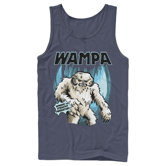 Men's Star Wars Wampa Beware This Stealthy Predator Tank Top Navy Blue 2X Large