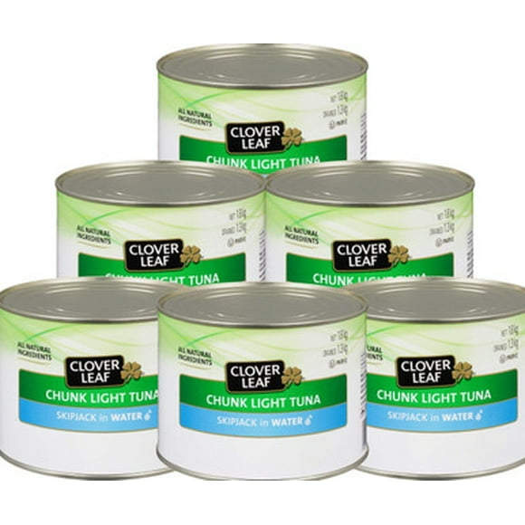 CLOVER LEAF Chunk Light Canned Tuna In Water Bulk Food Service 1.8 kg/3.96 Lbs (6/Case)