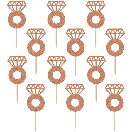 Glitter Rings Wedding Party Picks