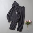 thumbnail image 4 of Oiangi 2 Piece Outfits for Girl Winter Sweater Clothes Zip-Up Hoodie and Pant Fashion Knitted Sets Dark Gray 12-13 Years, 4 of 5