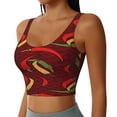 thumbnail image 2 of Daiia Hot Chili Printed Women's Sports Bra, Breathable Activewear Bra with U-Back Design and Removable Pads, Comfortable and Supportive for Yoga, Workout-Small, 2 of 8