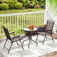 thumbnail image 2 of Gymax 3 PCS Outdoor Bistro Dining Furniture Set w/1.57'' Umbrella Hole Rippled, 2 of 10
