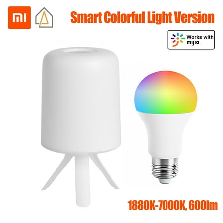 

ZhiRui Bedside Lamp LED Light E27 Bulb RGB Colorful Desktop Light Light Working With APP Colorful Light Version