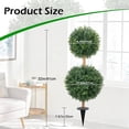 thumbnail image 2 of 2.6FT Topiary Trees Artificial Outdoor Porch Plants Double Boxwood Topiary Ball with Ground Spike Set of 2 Faux Boxwoods for Outdoor Planters Front Door Entrance Garden Indoor Home, 2 of 6