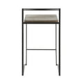 thumbnail image 5 of Fuji Contemporary Stackable Counter Stool in Black with an Espresso Wood-Pressed Grain Bamboo Seat by LumiSource - Set of 2, 5 of 8
