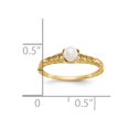 thumbnail image 4 of Auriga Fine Jewelry 10k Yellow Gold 3mm FW Cultured Pearl Birthstone Ring for Women Size- 3, 4 of 6