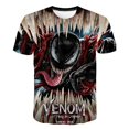 thumbnail image 1 of Marvel 2022 New Boys Summer Venom 2 Camiseta con estampado 3D Cuello redondo Camiseta de manga corta Casual Loose Hip Hop Niños Camisetas divertidas Tops12T zhangyuxiang CONDUJO, 1 of 2