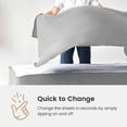 thumbnail image 4 of Zip On Fitted SheetS Full XL Size(54X80) - Includes 1 Bottom Fitted Base + 2 Zip Sheets - Fit's 20” In Deep Pocket - Zip Sheets Easy to Change - 600 TC Cotton Fitted Sheet - Silver Grey Color, 4 of 8