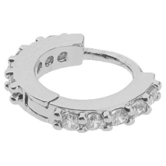 Pendientes redondos Huggie con circonitas, aretes de aro, piercings, joyería Plata 6mm
