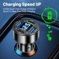 thumbnail image 3 of Toma de corriente de 66 W Adaptador de carga rápida de luz azul de 4 puertos USB PD para Huawei Xiaomi Hugtrwg  Para estrenar, 3 of 9