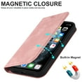 thumbnail image 6 of Decase iPhone 12 Pro Max Wallet Case with RFID Blocking Card Slots Kickstand Magnetic Closure, Protective PU Leather Shockproof Cover Compatible with Magsafe For iPhone 12 Pro Max,Pink, 6 of 7