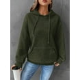 thumbnail image 2 of Women Fall Hoodies Sweater Casual Pullover Waffle Casual Long Sleeve Shirts Drawstring Loose Hooded Sweatshirt with Pocket, 2 of 6