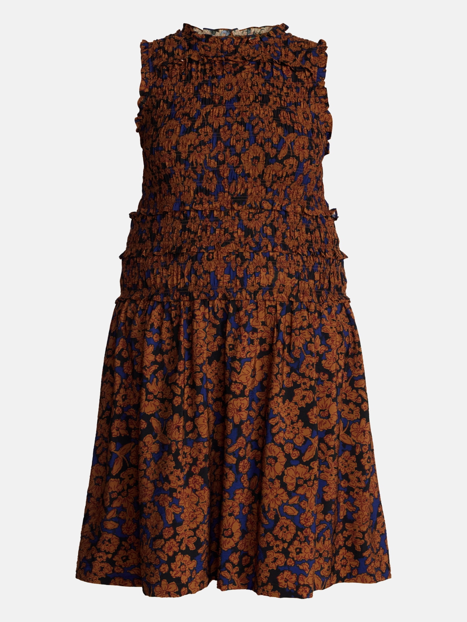 Terra & Sky Women's Plus Smocked Sleeveless Midi Dress, Sizes 0X-4X