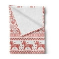 thumbnail image 2 of Nordic Soft Flannel Fleece Throw Blanket, Pattern of Horses Hearts and Angels Norwegian Motifs Winter Time, Cozy Plush for Indoor and Outdoor Use, 50" x 70", Vermilion White, by Ambesonne, 2 of 5