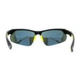 thumbnail image 2 of Mens Color Mirror Baseball Half Rim Wrap Plastic Sport Sunglasses Black Yellow Blue Mirror, 2 of 4