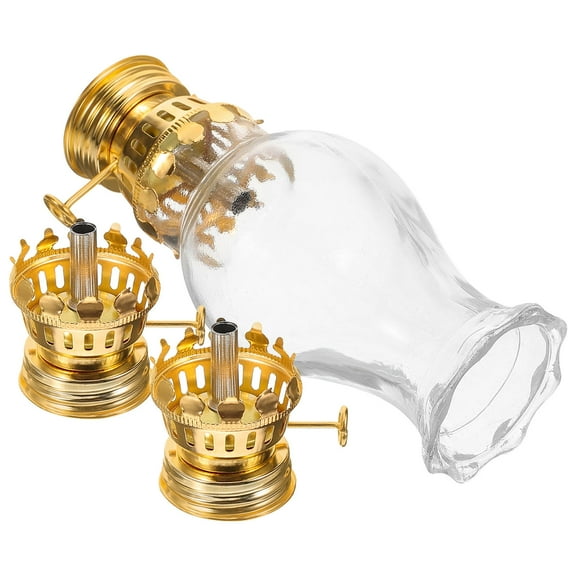 1 Set Replacement Oil Lamp Burner Kerosene Lamp Vintage Holder Glass Shade