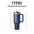 thumbnail image 4 of RTIC 40 oz Ceramic Lined Road Trip Tumbler, Leak-Resistant Lid with Straw, Navy, 4 of 6